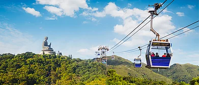 The 25-minute cable car ride to the Wisdom Path offers a mesmerising view