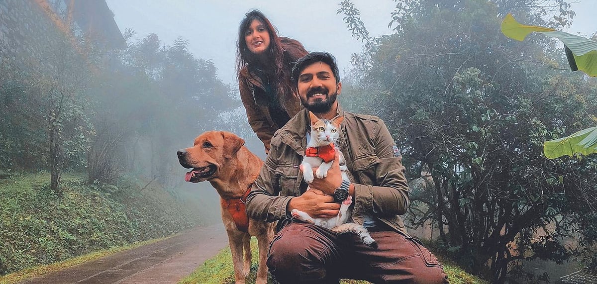 Priyanka and Tanveer with their furry friends. Credit Priyanka and Tanveer - null