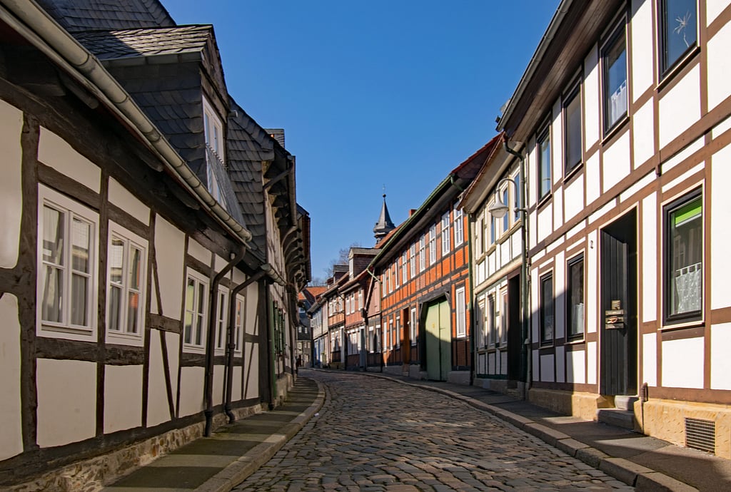 Half-timbered houses at the old town of Goslar in Lower Saxony