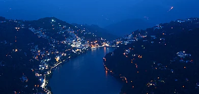 The beautiful town of Nainital from Naina Peak