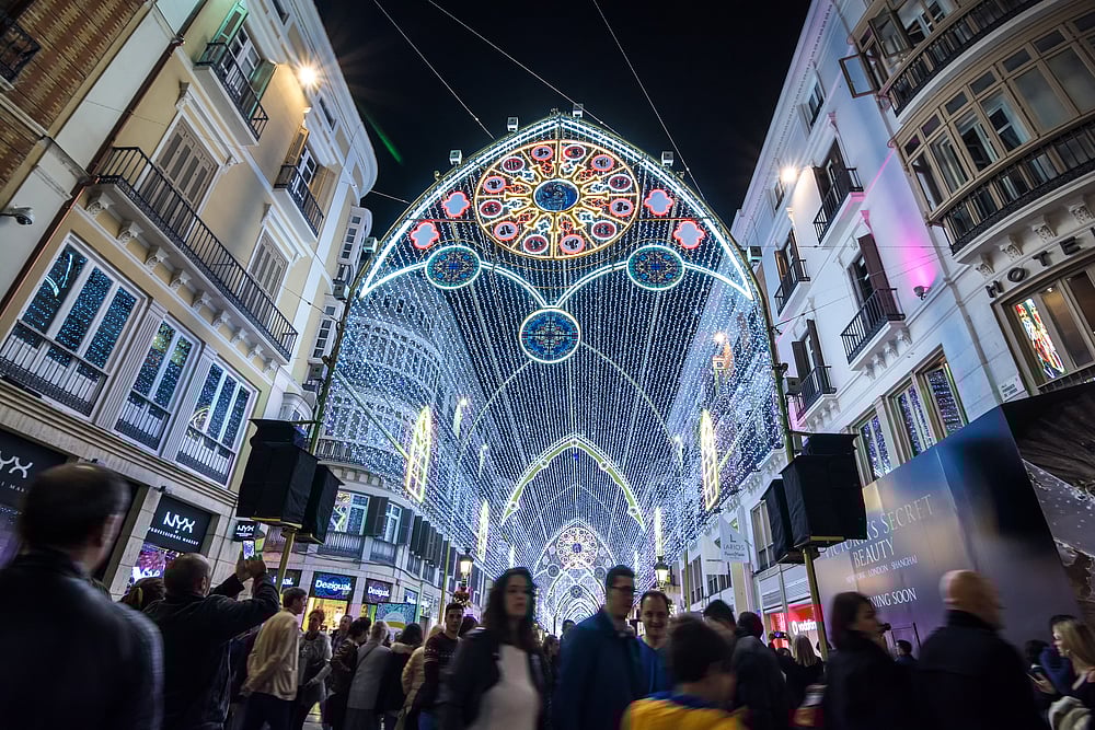 Christmas lights in Malaga                                                   Photo Credit elRoce / Shutterstock
