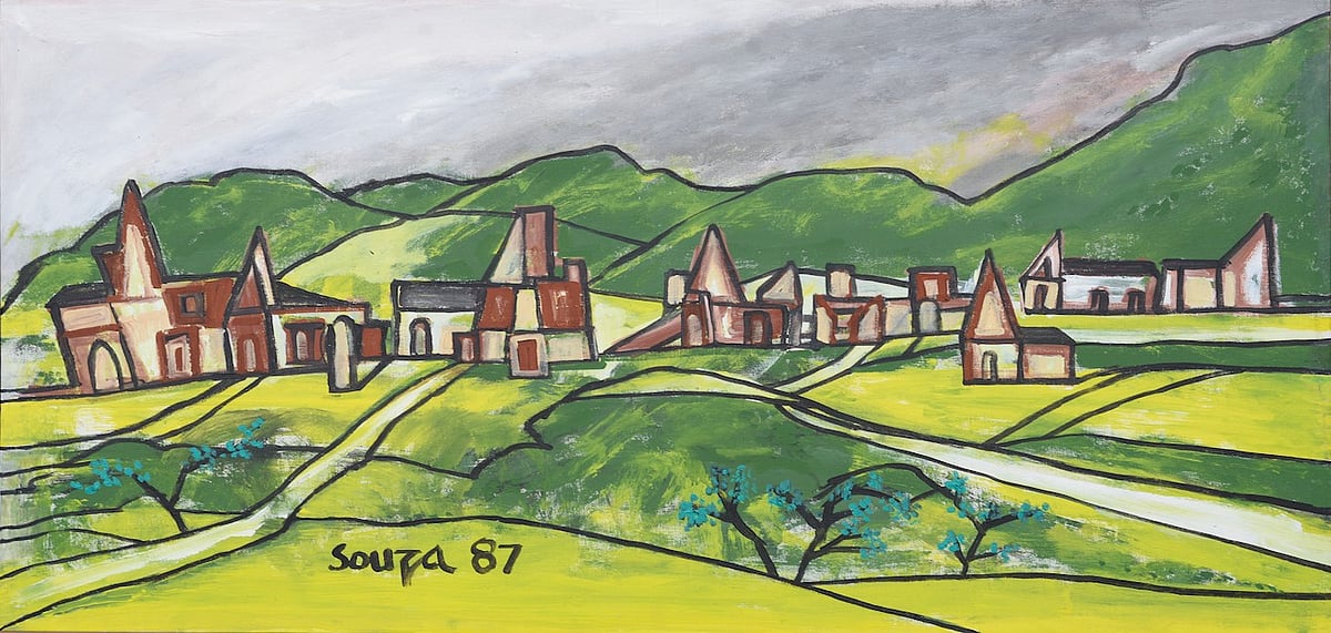  FN Souzas lush landscape work will be an exhibit at the upcoming auction