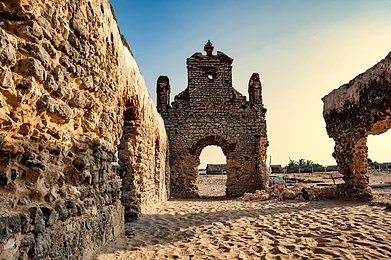 The atmospheric ruins at Dhanushkodi