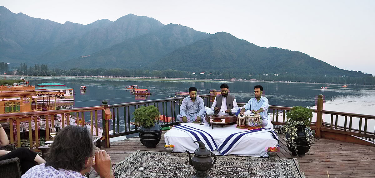 A sufi music performance on the sundeck of the boat at dusk shot on Canon EOS M50