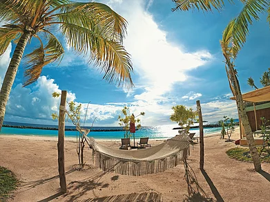 Oblu Select Lobigili offers bespoke luxury on its sandy shores. Credit Mallika Bhagat