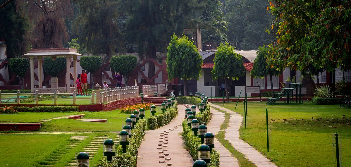 Gandhis steps recreated at the Gandhi Memorial Museum, Delhi