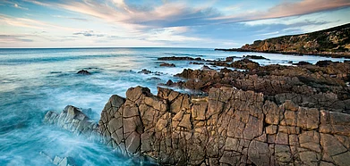 Sunset at Stokes Bay jutting out into Investigator Strait