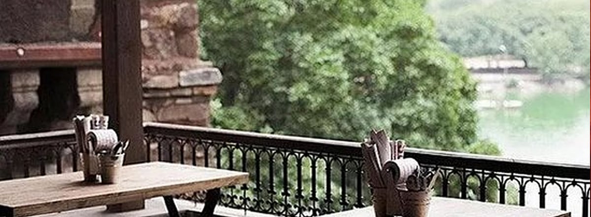 View of the Hauz Khas lake from Social