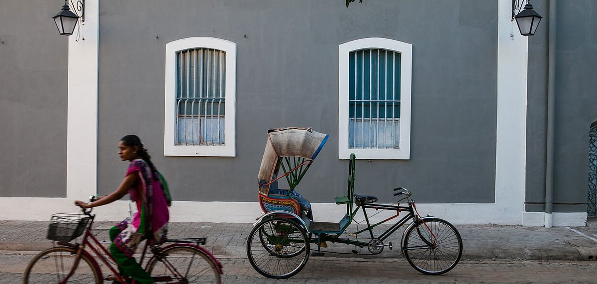 The quaint french styled communities of Pondicherry are quite a splendid sight
