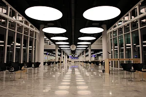 Inside the Kastrup airport in Copenhagen