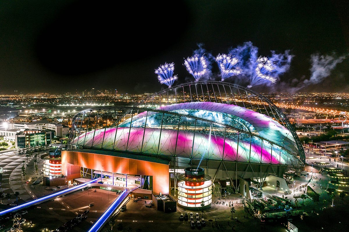 Fireworks at the Khalifa International Stadium