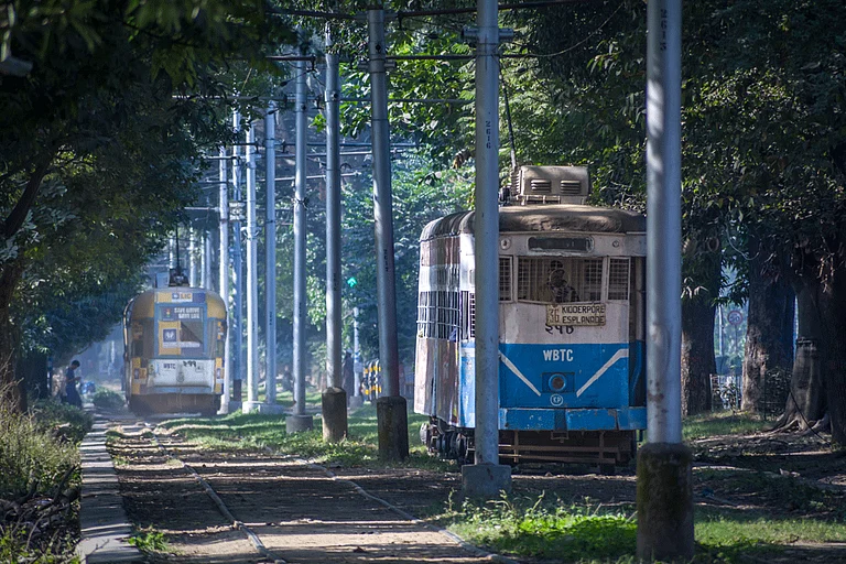 A tram on the Maidan stretch in Kolkata - Shutterstock