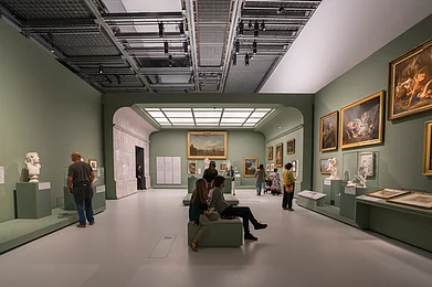Visitors inside the Louvre Abu Dhabi Credit Oleg Gawriloff /Shutterstock
