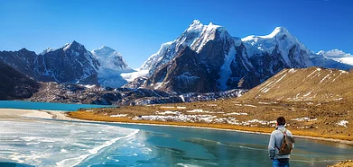 The beautiful Gurudongmar lake in North Sikkim