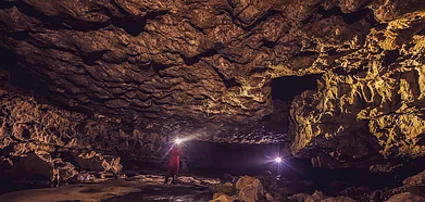 Inside Krem Mawmluh (Mawmluh Cave) in Cherrapunjee, Meghalaya