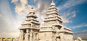 Shutterstock : Monolithic temples of the Shore Temple near Mahabalipuram