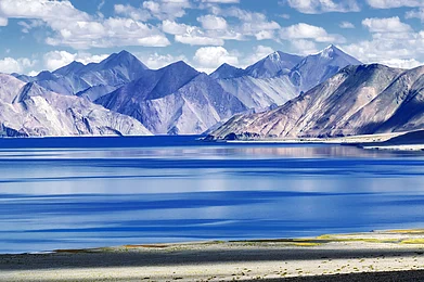 The Pangong Tso lake in Ladakh