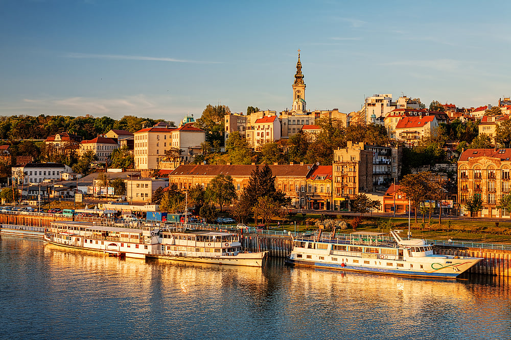 A panorama of Belgrade with the river Sava 