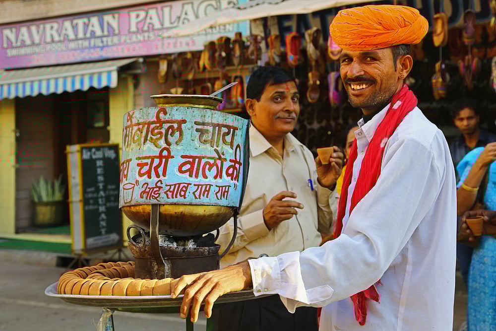 Street food vendors at Amer Fort, Rajasthan
