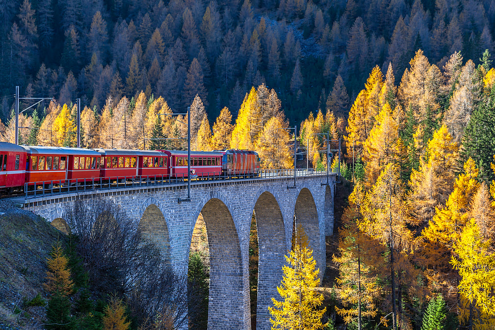 Switzerland has many stunning train routes