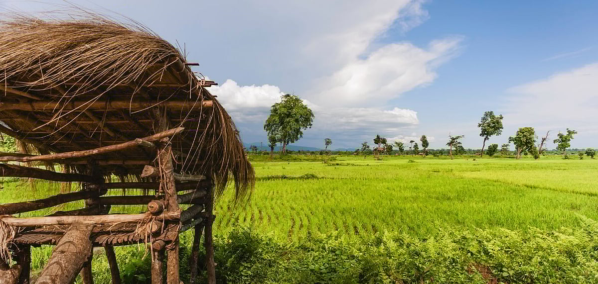 Shutterstock : A thatched construction of the Missing tribe in Bhalukpong, Arunachal Pradesh
