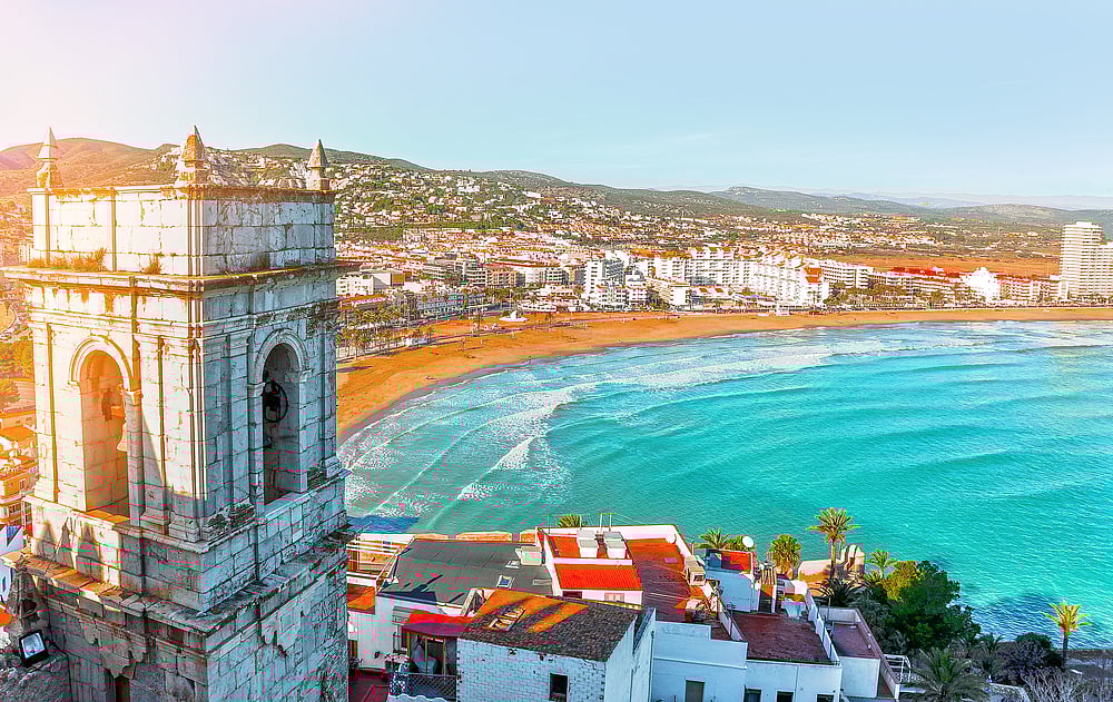 A view of the sea and the bay from Pope Lunas Castle in Valencia                                                                           Shutterstock
