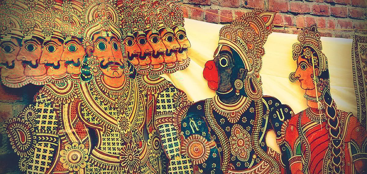 Hanuman and Ravan in Tolu Bommalatta