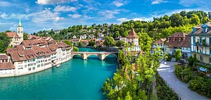 Panoramic view of Bern on a beautiful summer day.