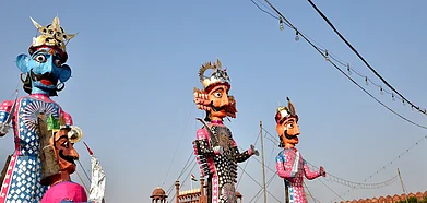 At a Ramlila in New Delhi, where effigies in place
