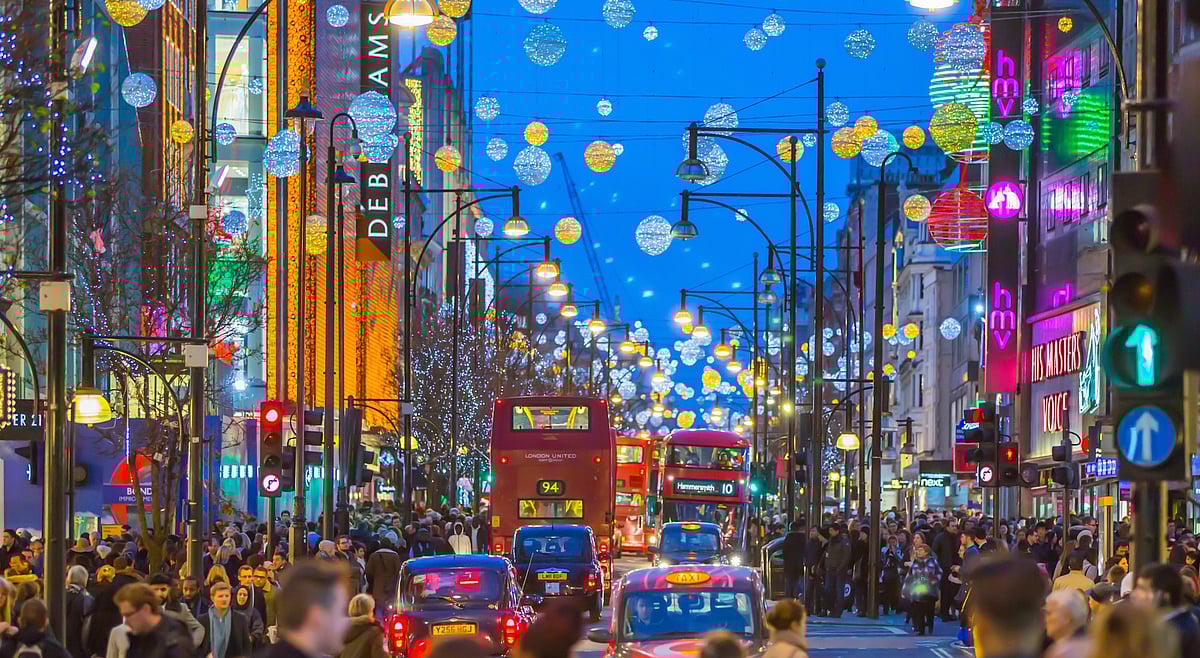 Christmas cheer on Oxford Street