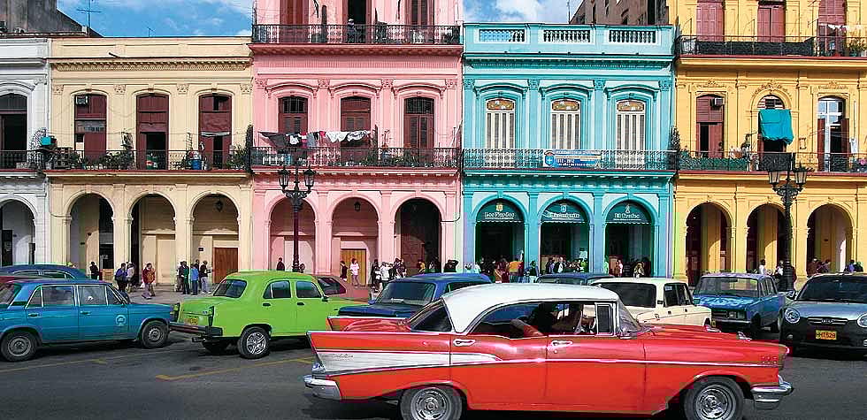 The iconic Paseo de Marti boulevard in Havana, Cuba