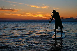 Stand-up paddle boarding at Chilika Lake