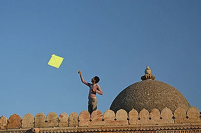 Sky full of kites in Gujarat