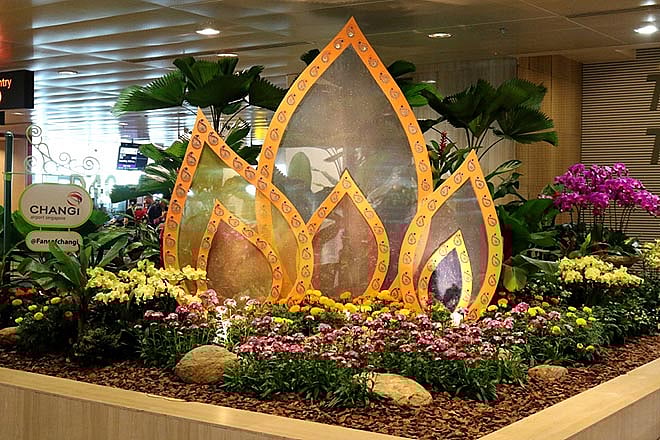 Singapores Changi Airport celebrating Diwali