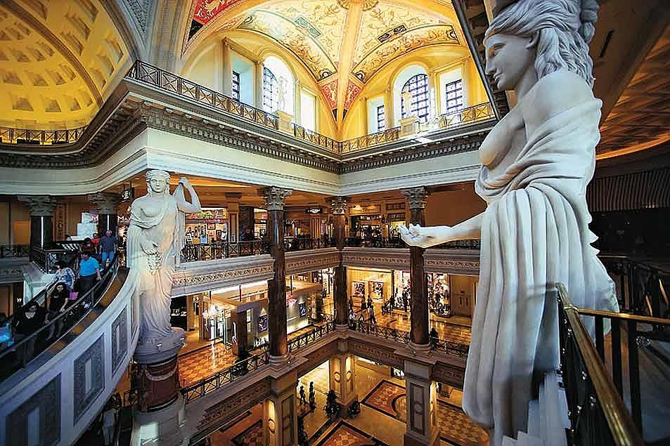 Shopping centre at Caesars Palace Hotel