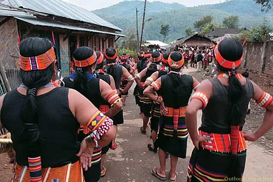 Villagers gather for the Nagaland Spring festival