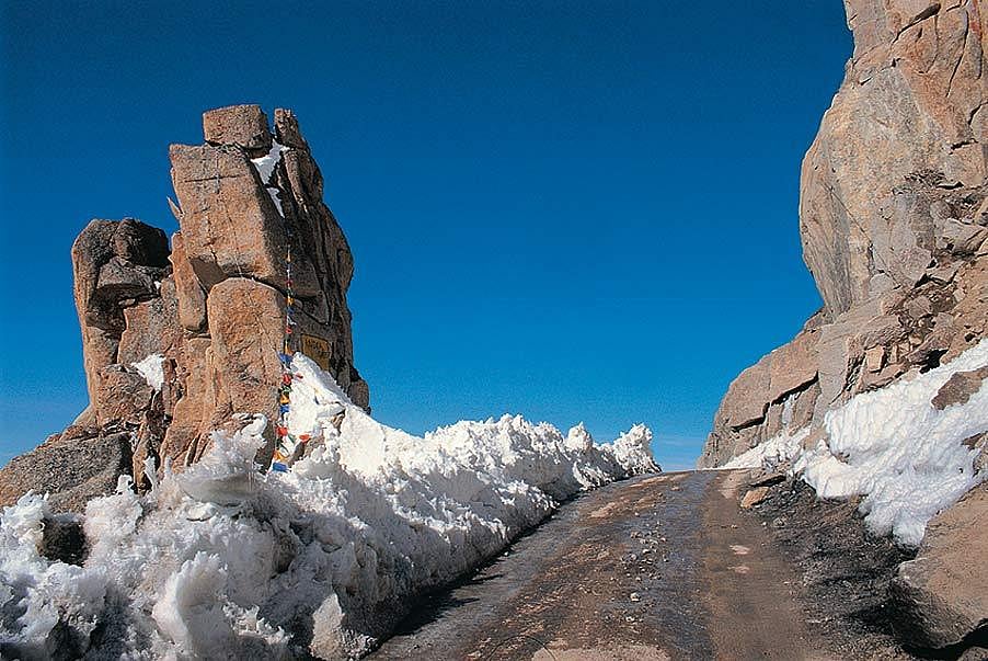 The road to Khardung La, freshly cleared of snow