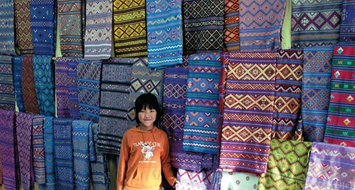 Kiras on display at the Handloom Project in Khaling