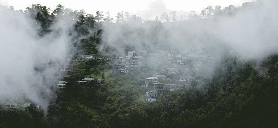 Mussoorie, shrouded in the mist at dawn