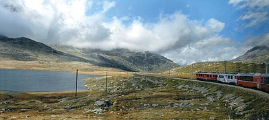 The Glacier Express chugs along on its scenic route