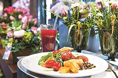 Lunch at Europes oldest vegetarian restaurant, Hiltl, in Zurich