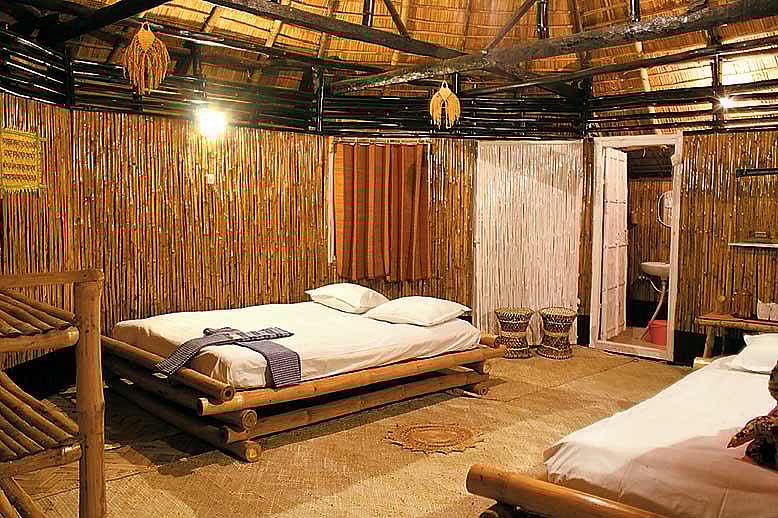 The rustic interiors of a cottage at Monchasha