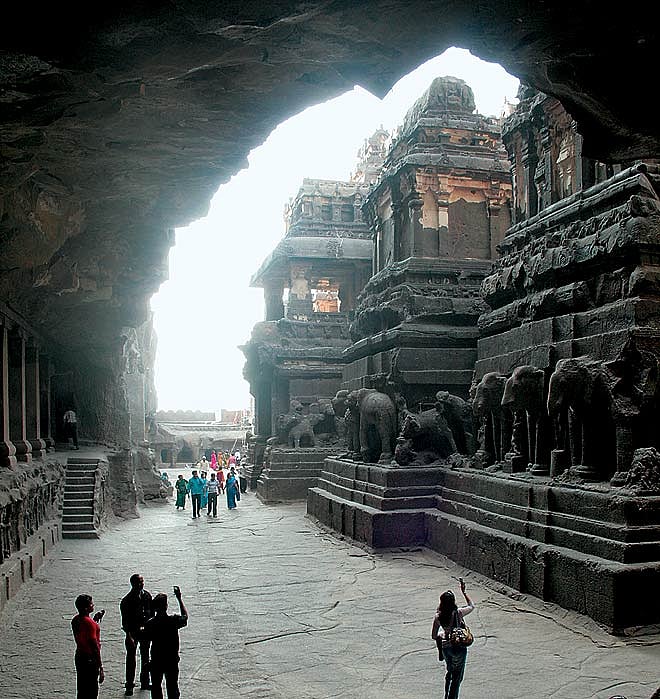 Maharashtra Photographing the Kailasa Temple at Ellora