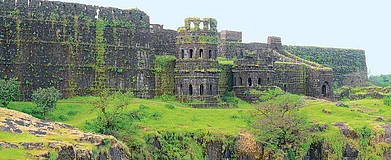The sprawling Raigad Fort built by Shivaji, the great Maratha warrior