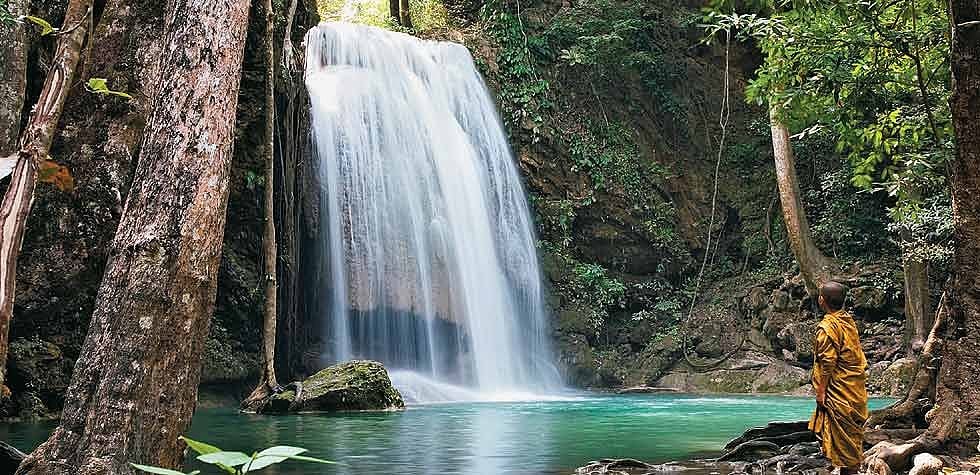 The spectacular Erawan Falls in Thailand