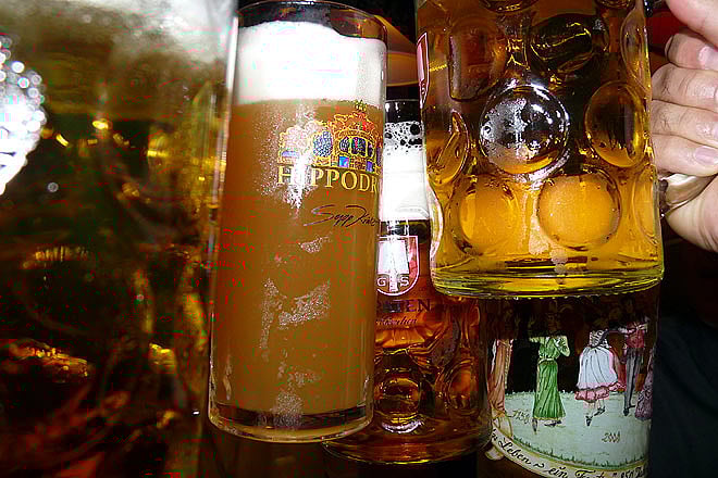 Bottoms up at the Oktoberfest in Munich