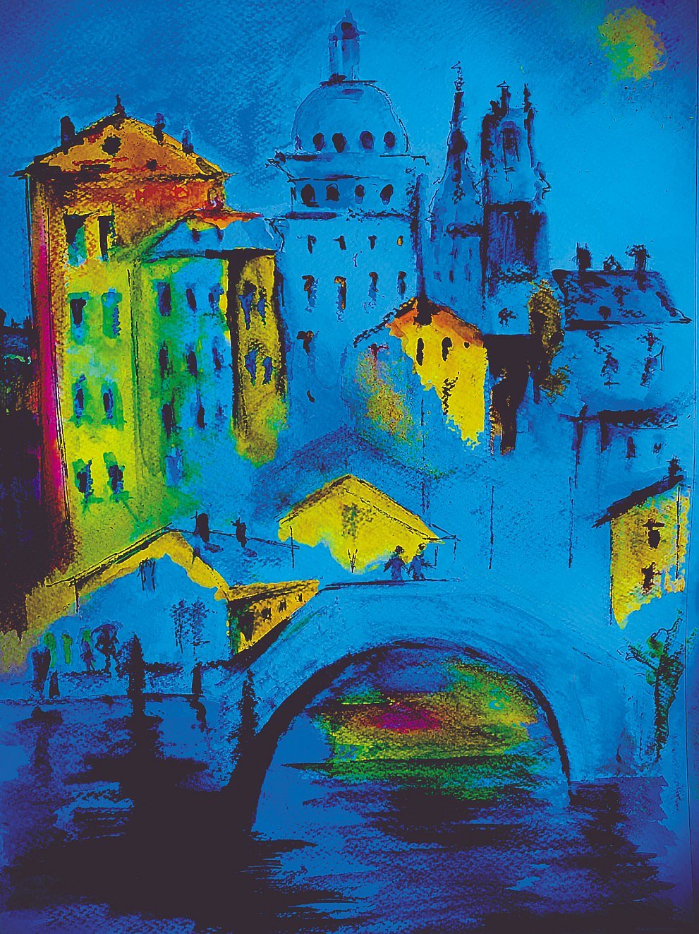 The authors rendition of a European city during the Autumn months that he is looking forward to visiting instead of summer