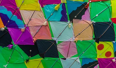 Shutterstock/Vyas Abhishek : A melange of kites in a store