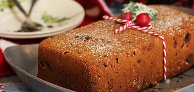 A Christmas loaf cake