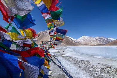 Ladakh is set to host the first frozen lake marathon in India in February 2023. Credit Shutterstock